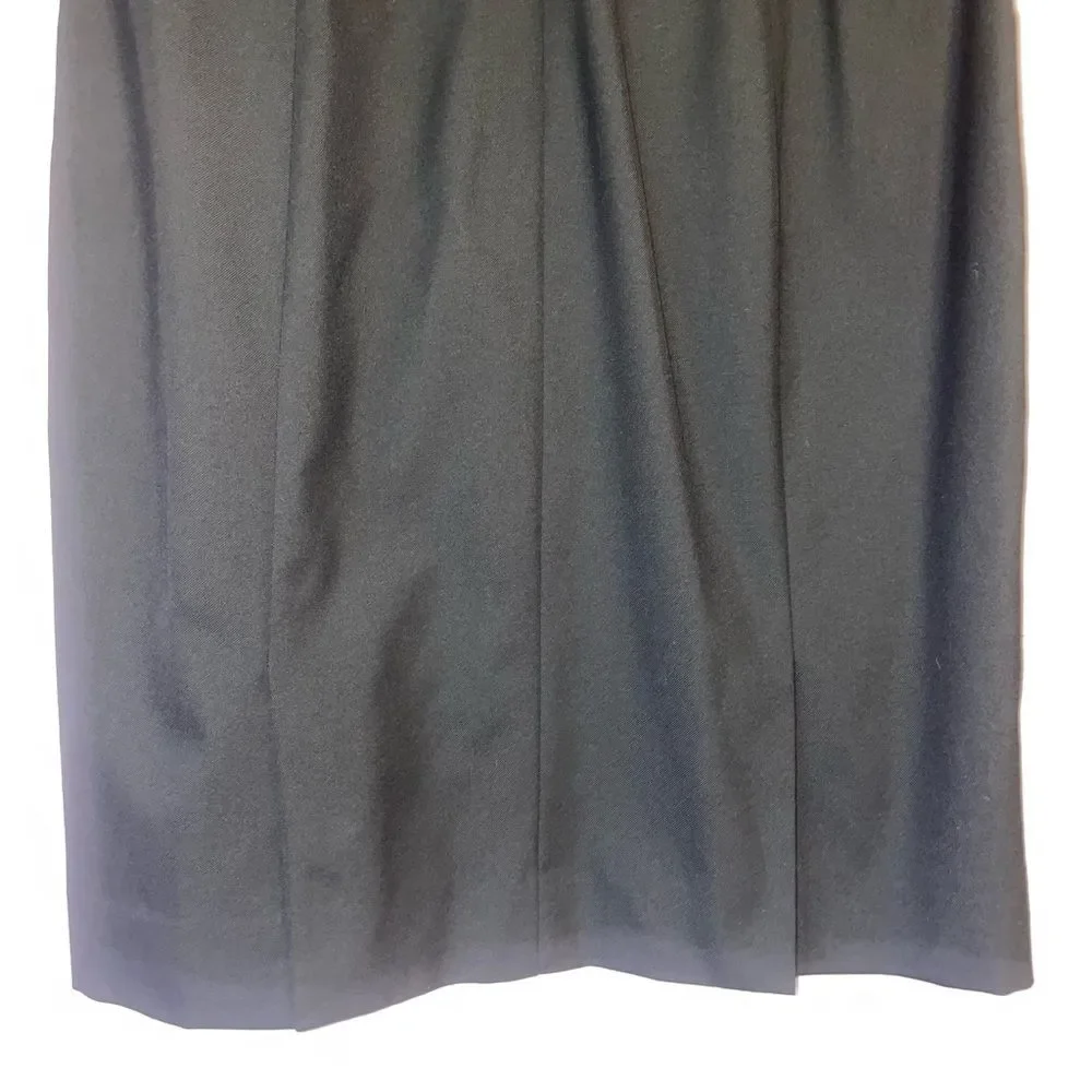J Crew Size 10 Black Sheath Dress 100% Wool Sleeveless High Neck